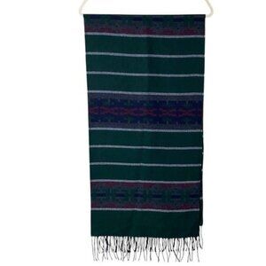Vintage Aeropostale Aztec Scarf Southwestern Western Fringe Made in Italy